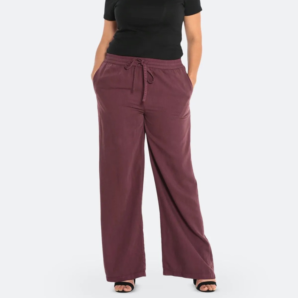 NWOT SLINK JEANS - Palazzo Pants SZ 1X - Decadent Chocolate Z508-3